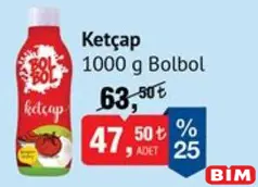 BOLBOL KETÇAP 1000 G fiyat ve kampanya bilgisi